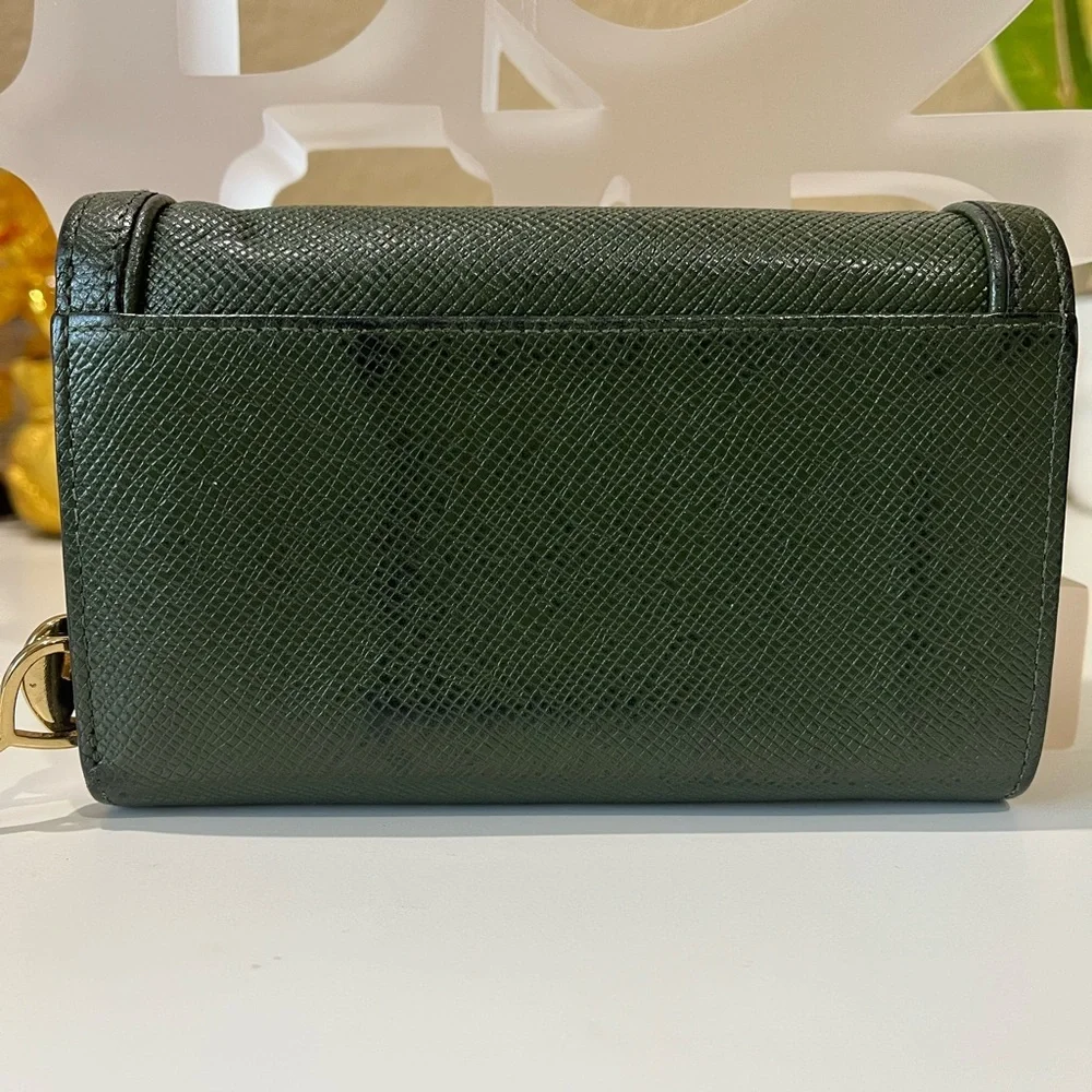 MCM ARMY GREEN COLORED TRIFOLD WALLET - Picture 4 of 13